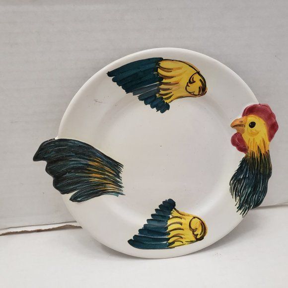 4 Italy Salad Dessert Plate Chicken Rooster Shape - Picture 3 of 8